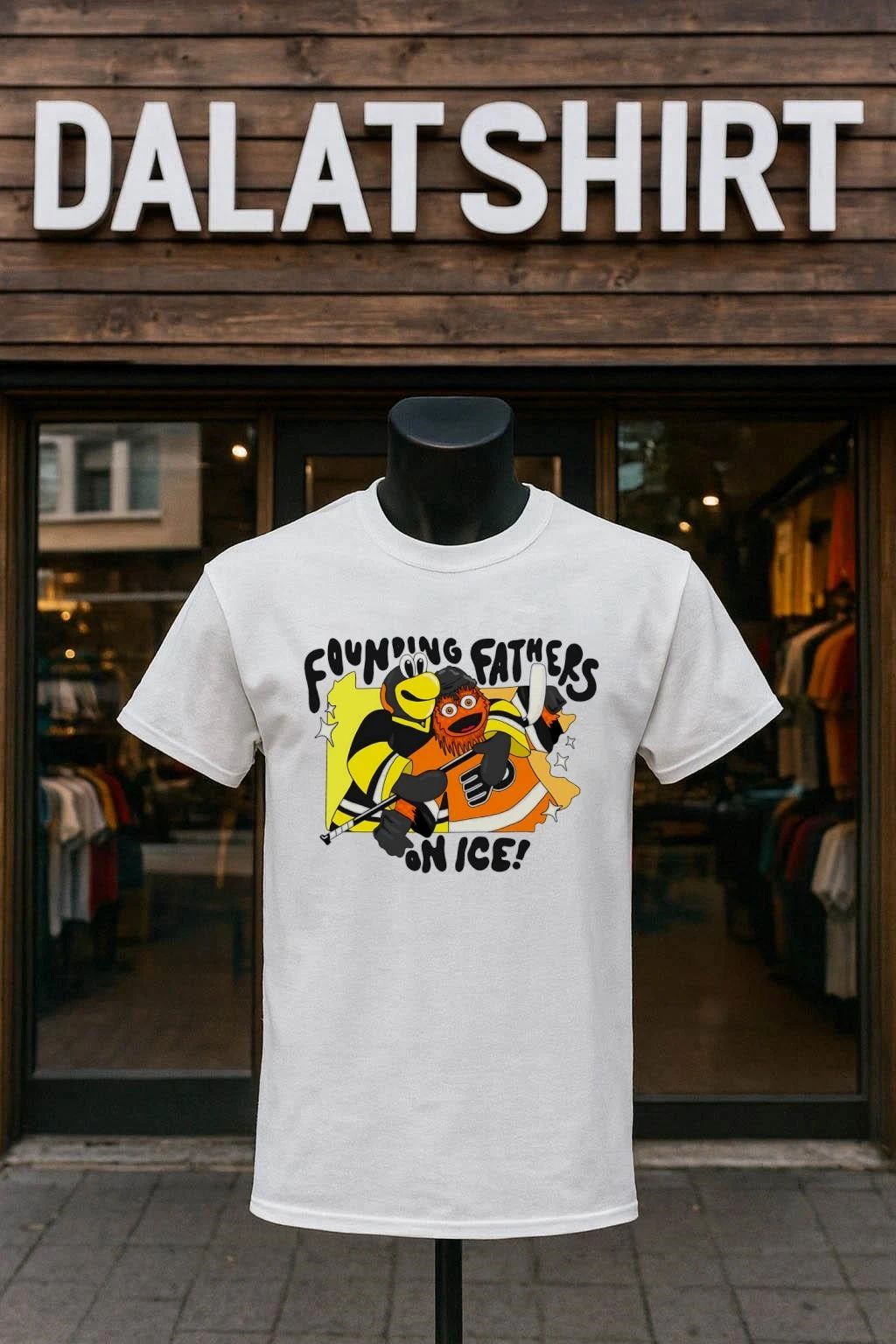 Founding Fathers On Ice Gritty and Iceburgh Pennsylvania Hockey shirt