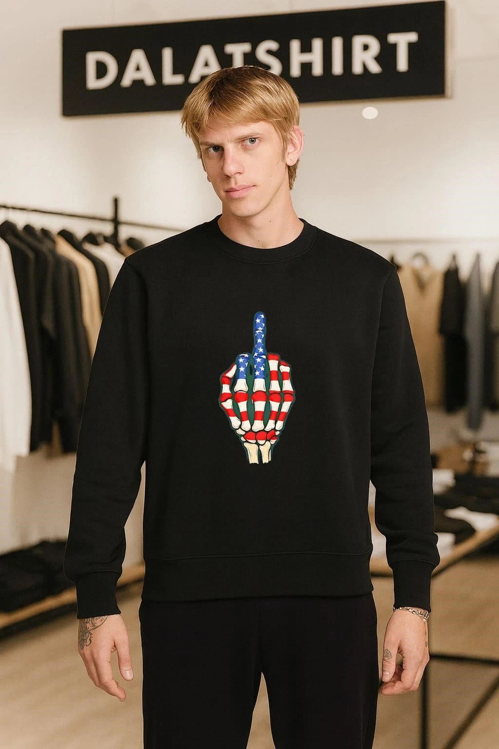 Skeleton Hand USA 250th shirt