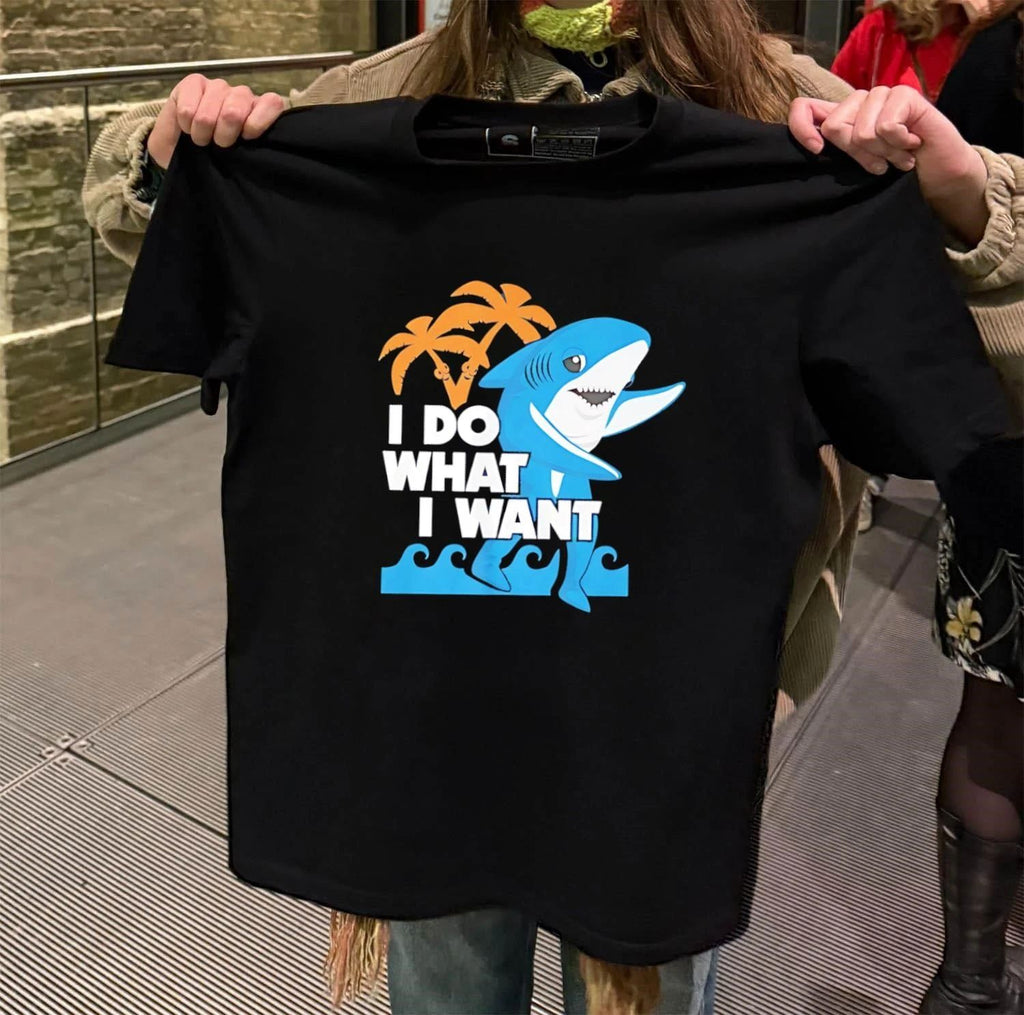 I Do What I Want Shark Palm Tree Sea shirt