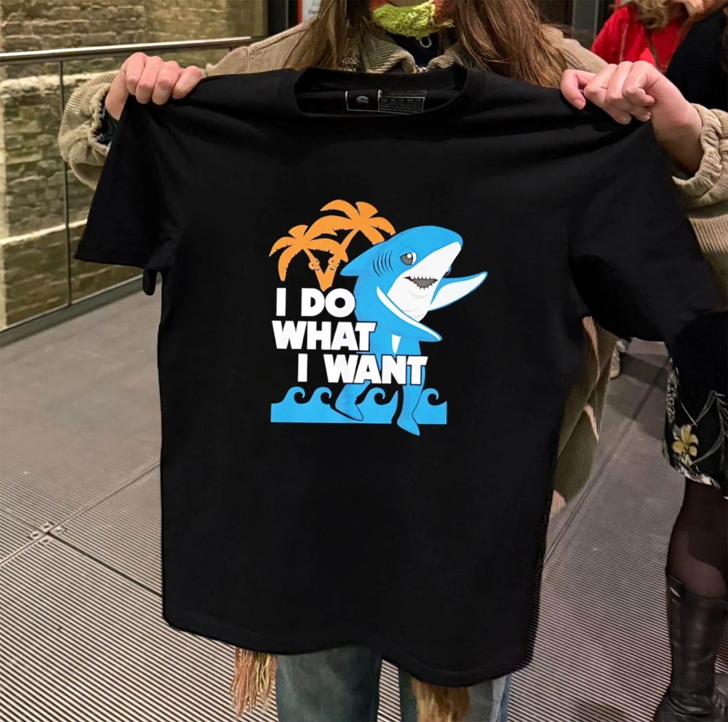 I Do What I Want Shark Palm Tree Sea shirt