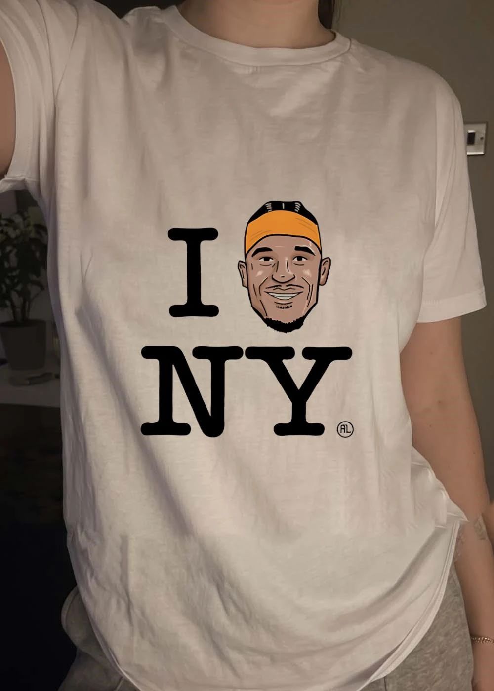 I Man Caricature Orange Headband NY T-Shirt