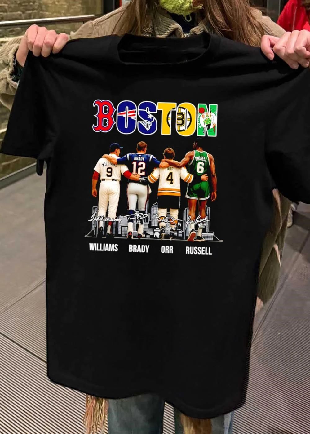 Boston Team Logos Williams Brady Orr Russell T-Shirt
