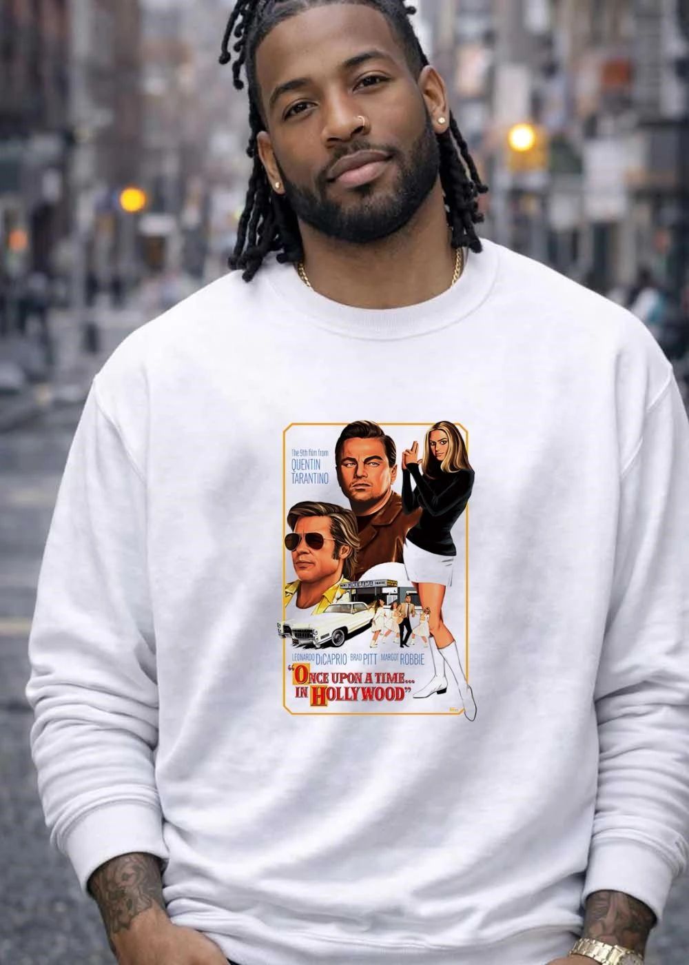 Leonardo DiCaprio Brad Pitt Margot Robbie Once Upon A Time In Hollywood Movie Poster T-Shirt