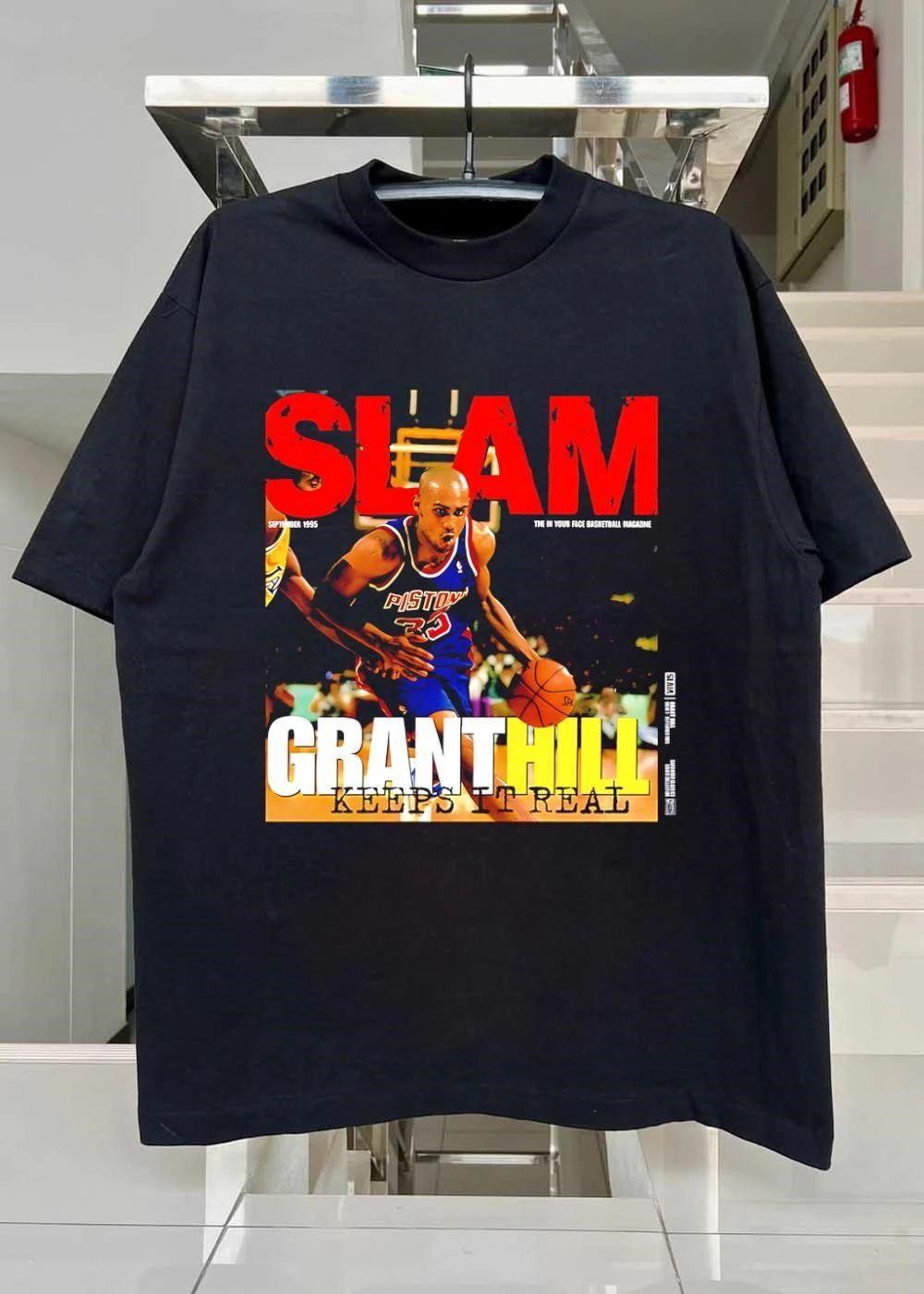 SLAM Grant Hill Keeps It Real Pistons Basketball shirt