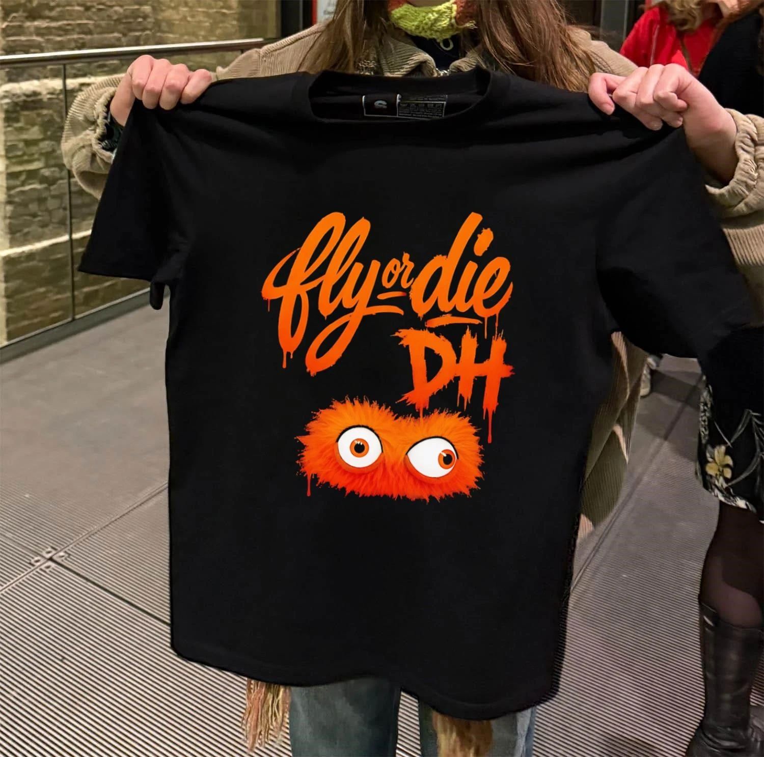 Fly Or Die DH Orange Furry Monster Eyes shirt