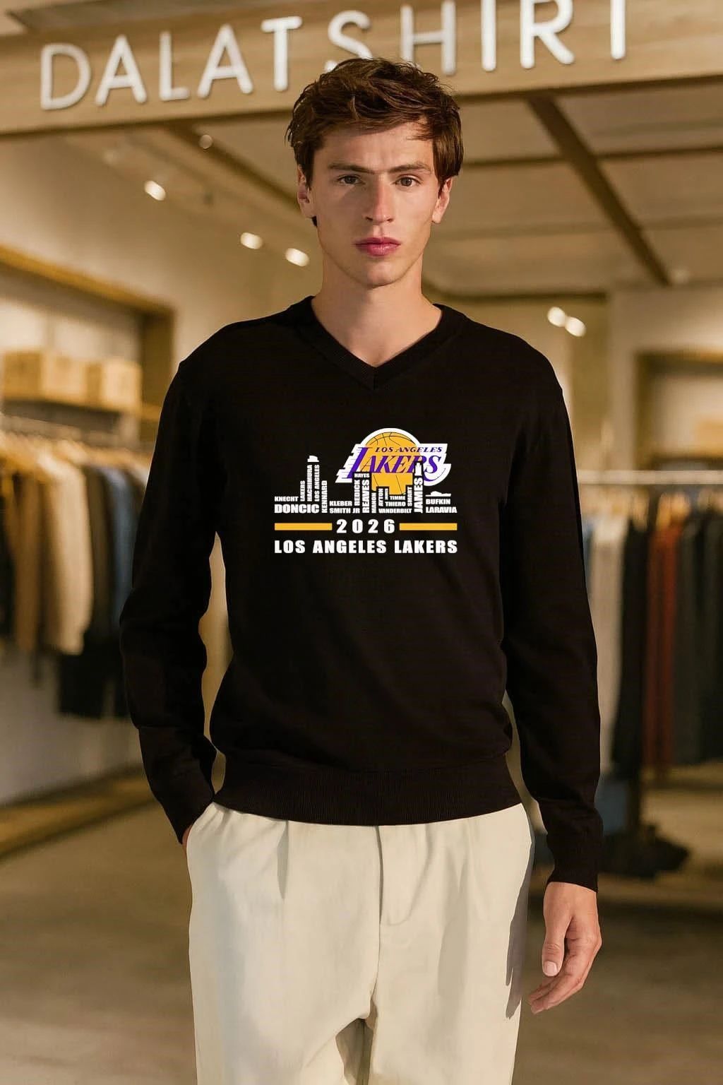 Los Angeles Lakers 2026 logo name players skyline shirt