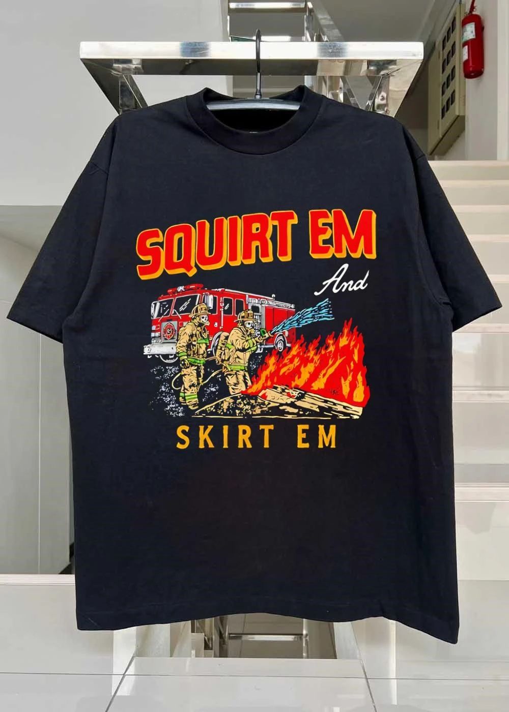 Squirt Em And Skirt Em Firefighter Truck shirt