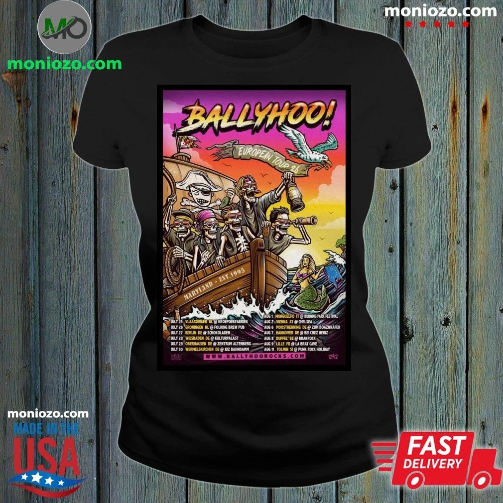 Original New BALLYHOO! European Tour 2026 Poster Shirt