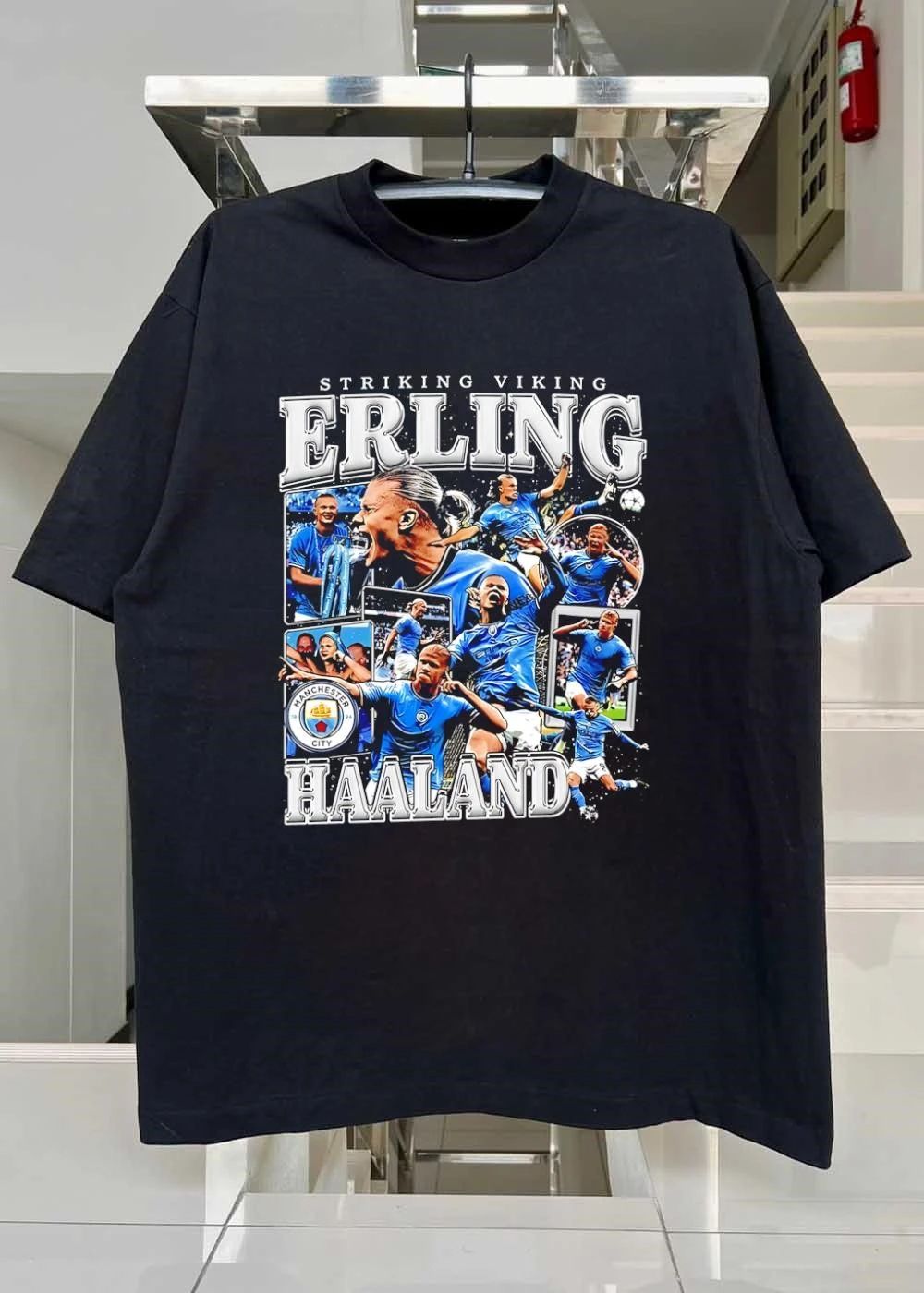 Erling Haaland Manchester City Striking Viking Celebration T-Shirt