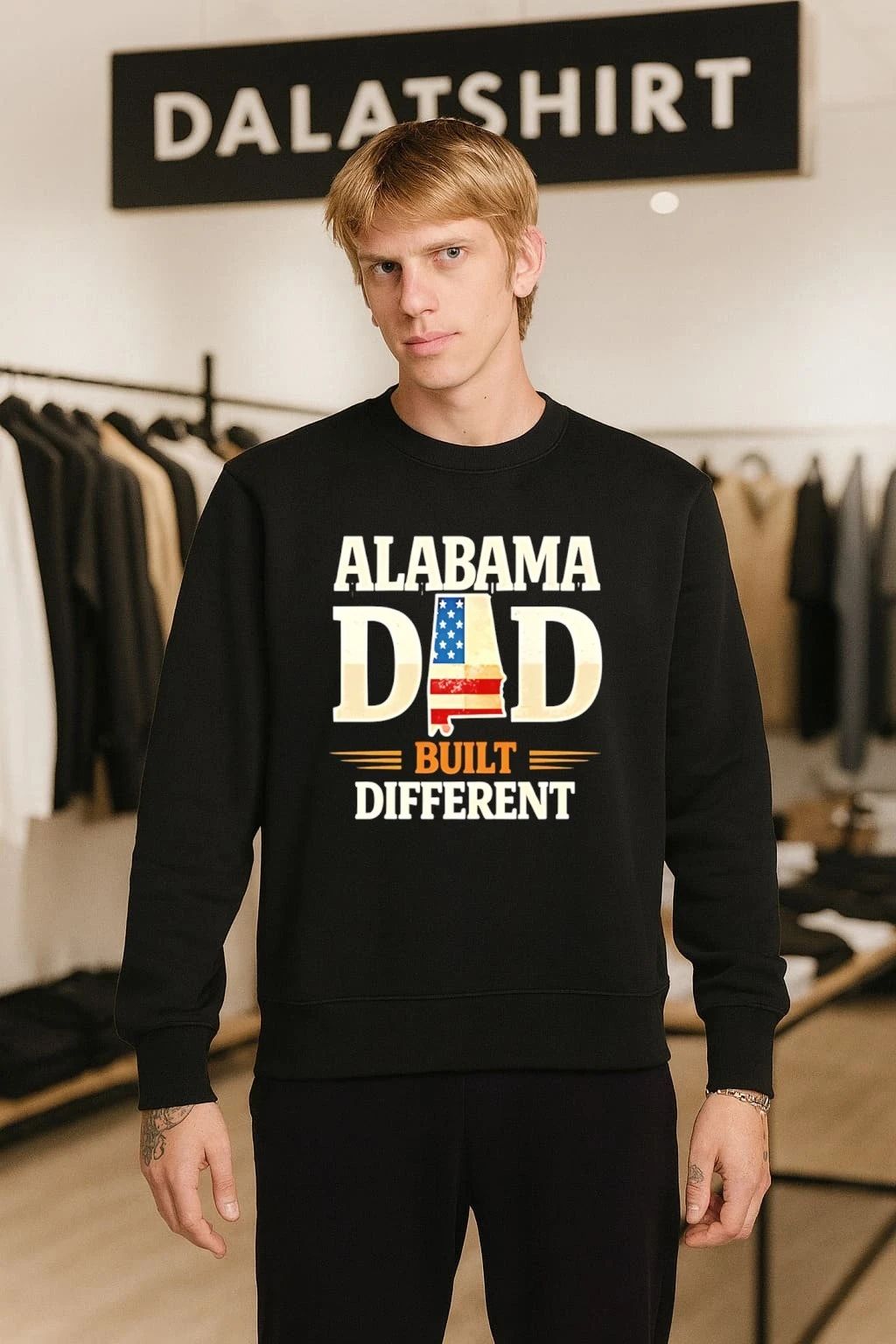 Alabama Dad Built Different Flag US Shape shirt