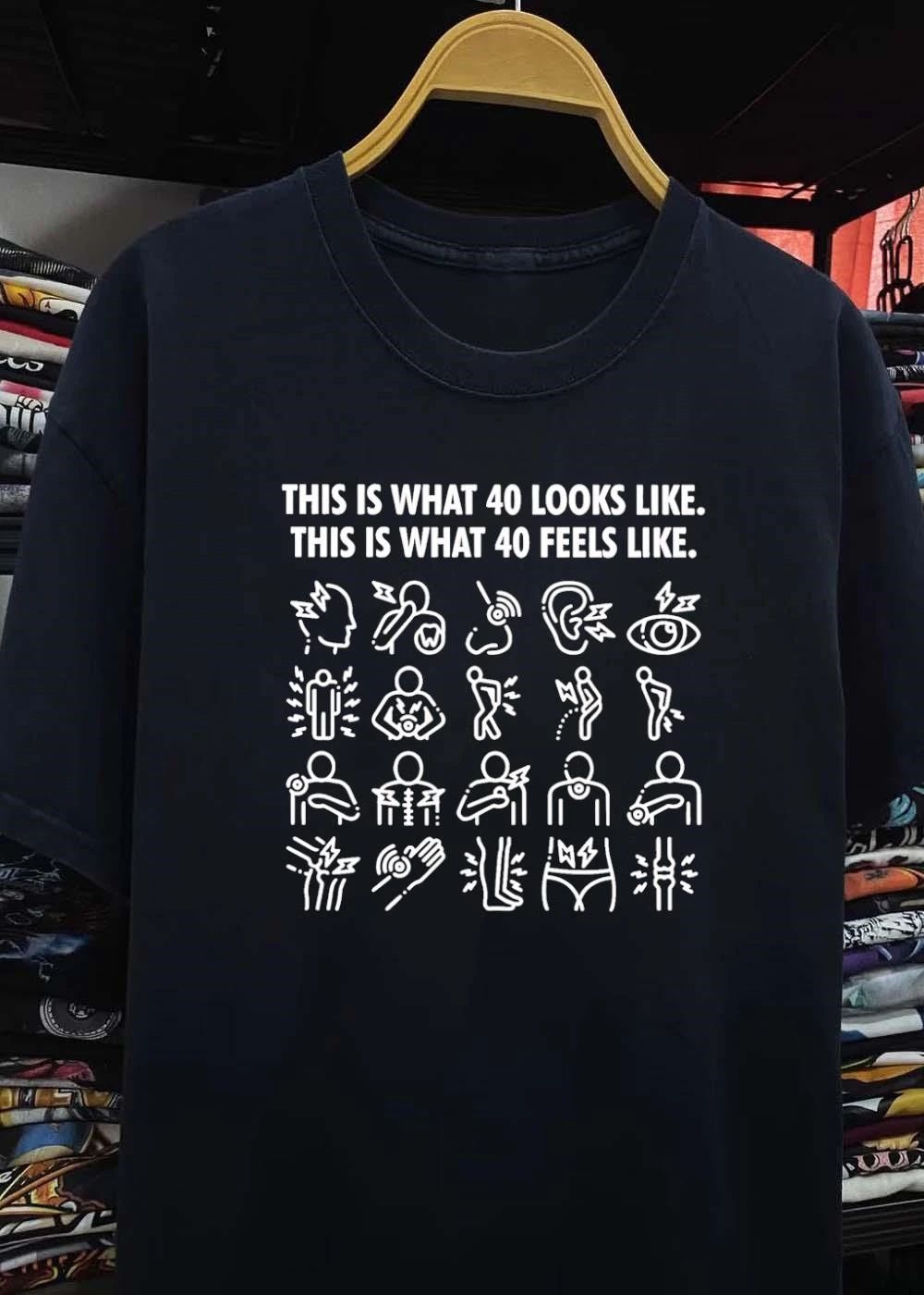 This Is What 40 Looks Like This Is What 40 Feels Like Body Aches Icons shirt