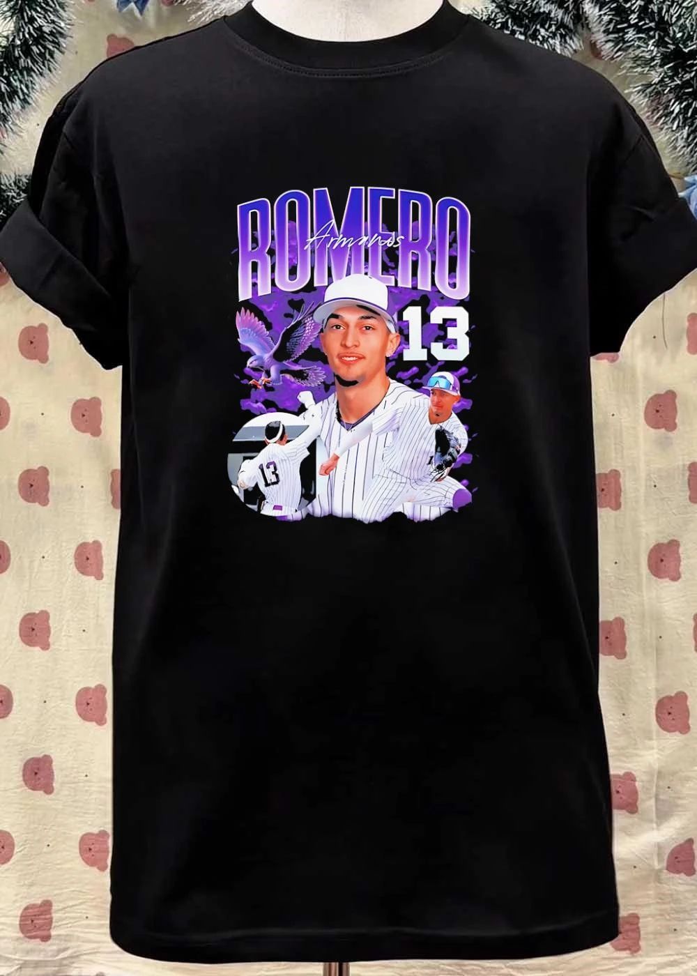 Romero Armanos 13 Baseball Player Eagle T-Shirt