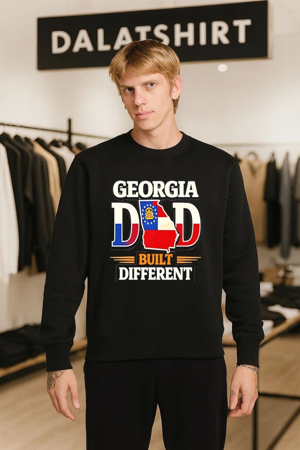 Georgia Dad Built Different Flag State Shape shirt
