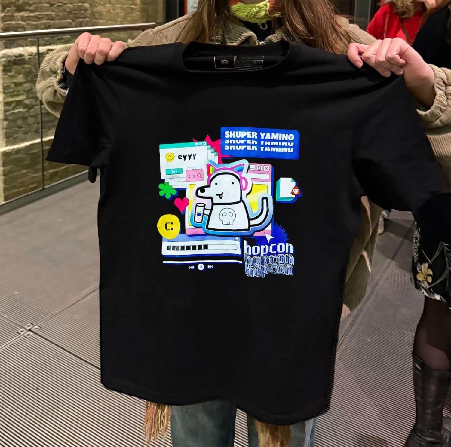 Shuper Yamino Dog Character Hopcon Internet Browser Pop Culture shirt