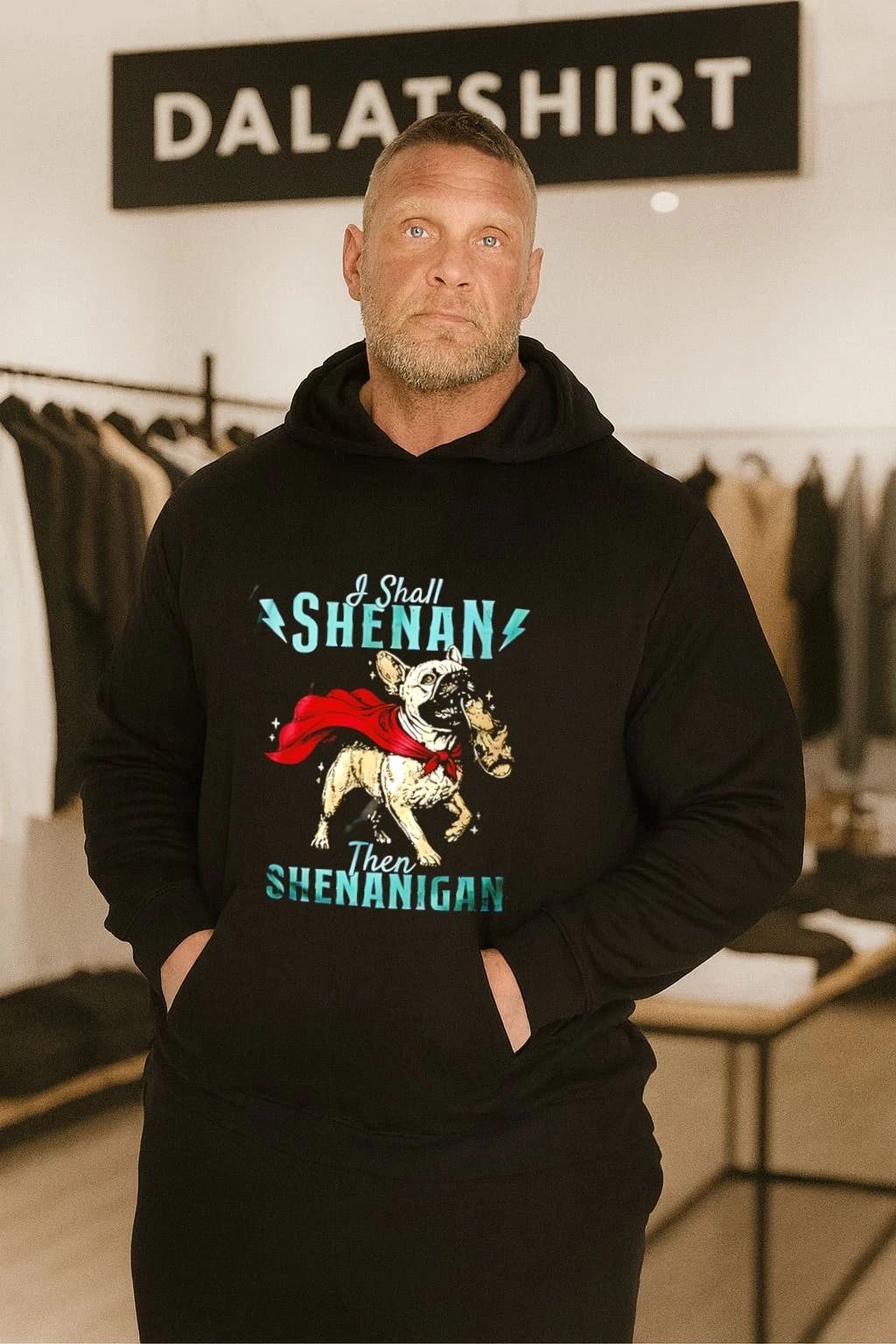 I Shall Shenan Then Shenanigan French Bulldog With Red Cape Superhero shirt