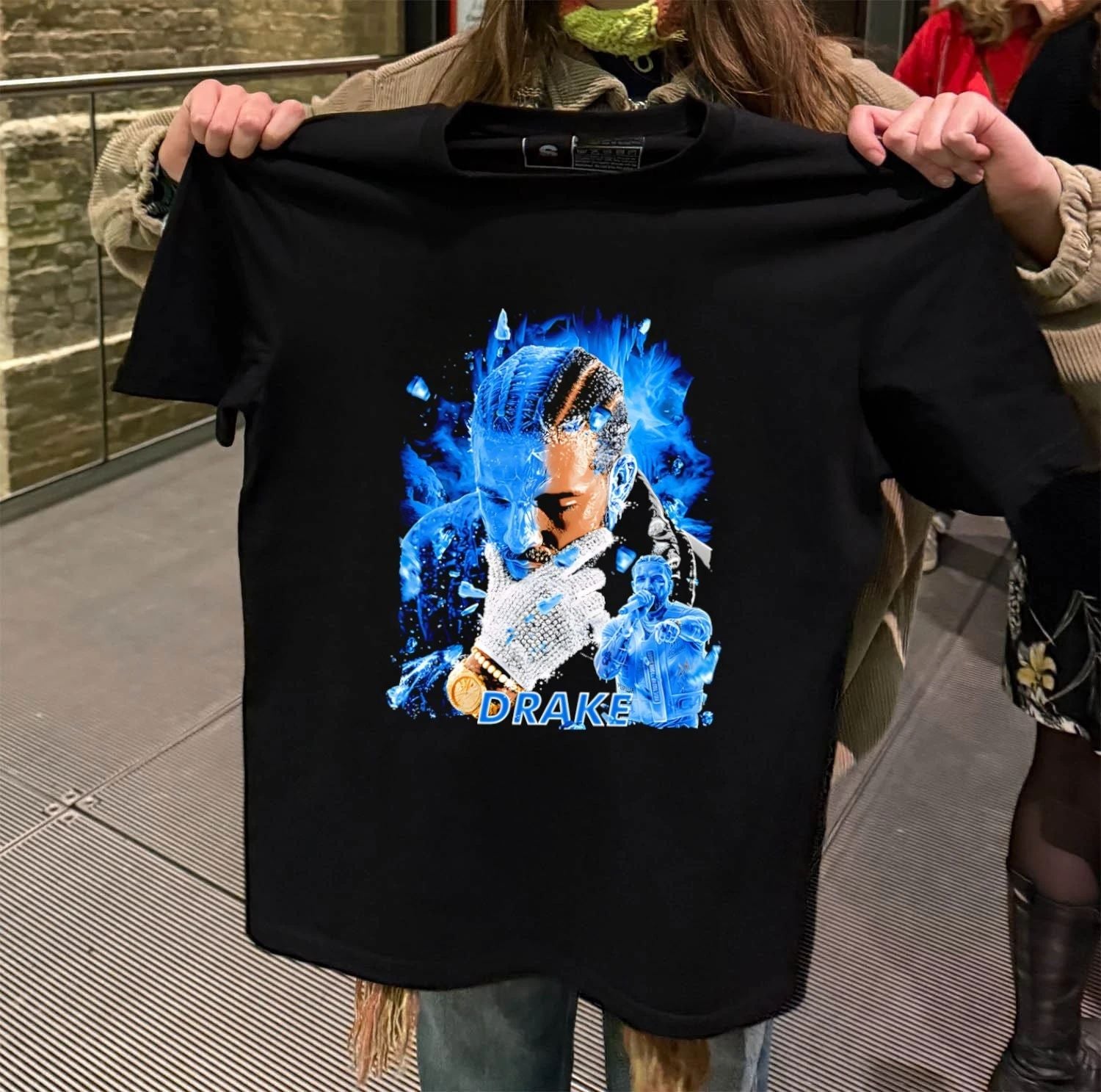 Ice Blue Drake Graphic Rap shirt