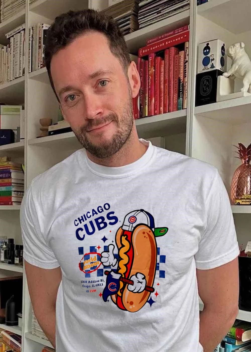 Chicago Cubs World Famous 1060 Addison St Hot Dog shirt