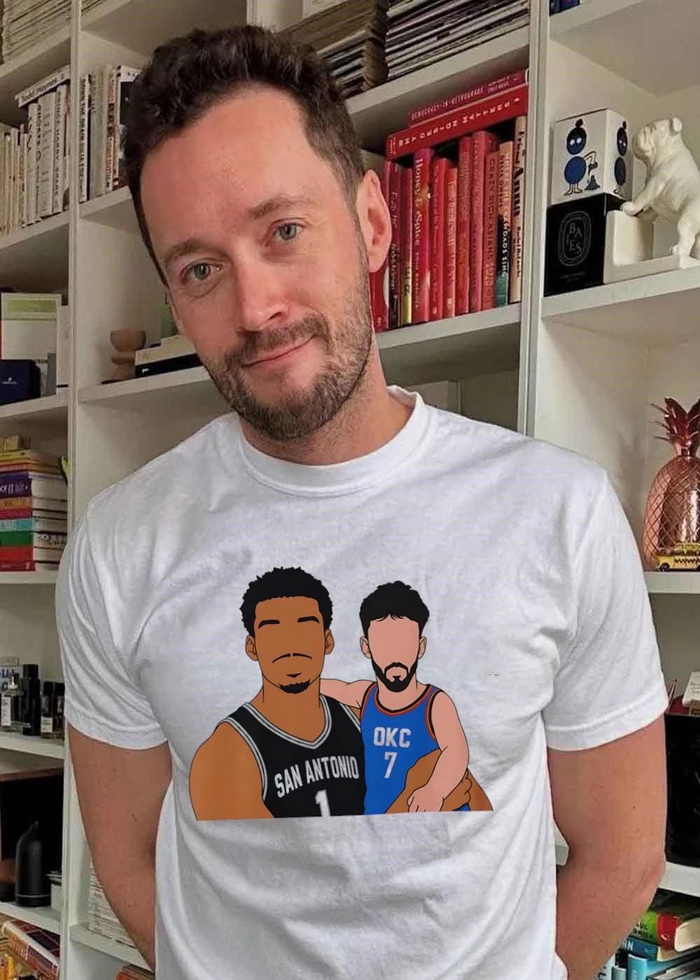 San Antonio 1 Victor Wembanyama OKC 7 Chet Holmgren Basketball shirt