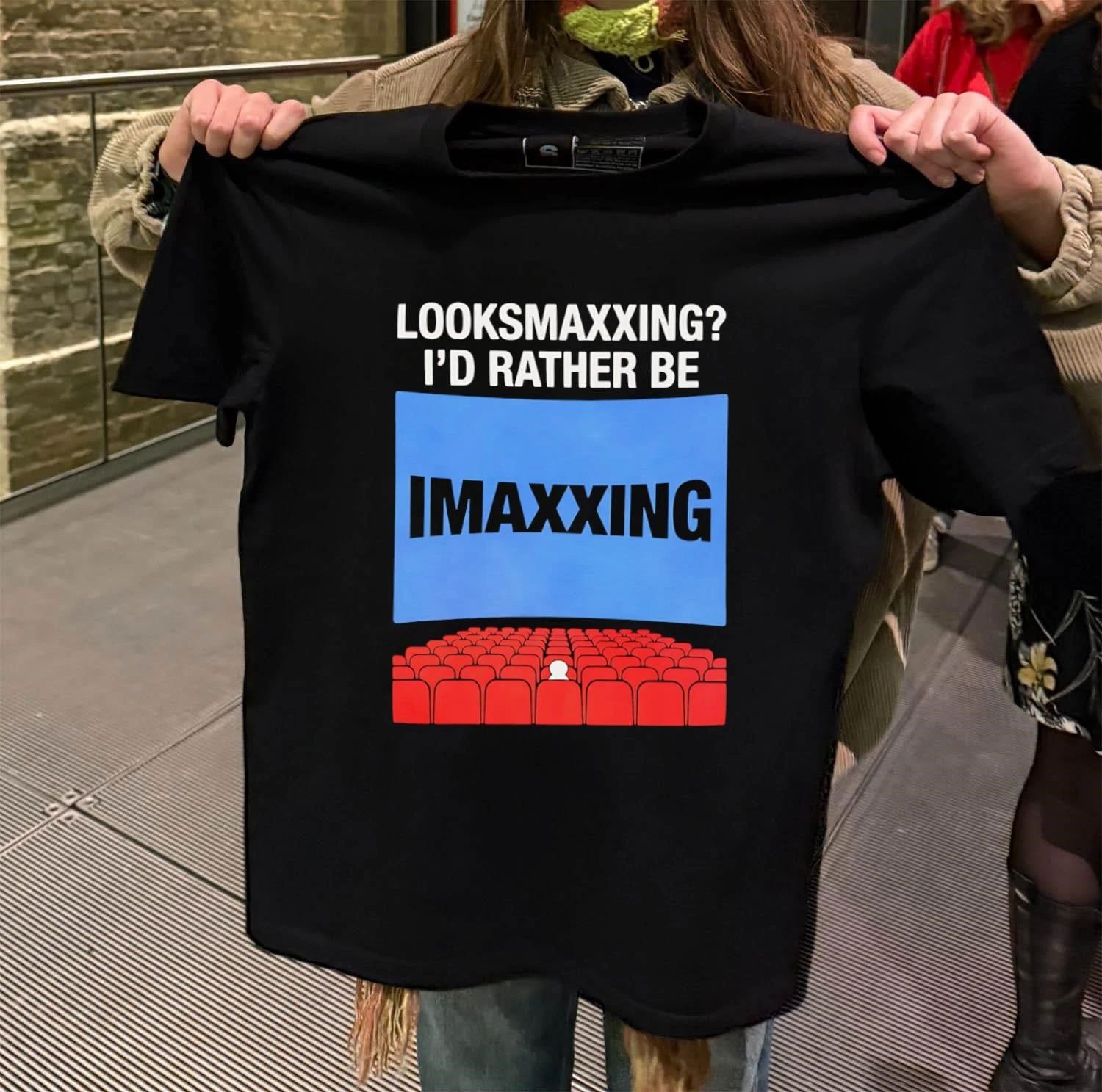 Looksmaxxing I’d Rather Be Imaxxing Movie Theater Cinema shirt