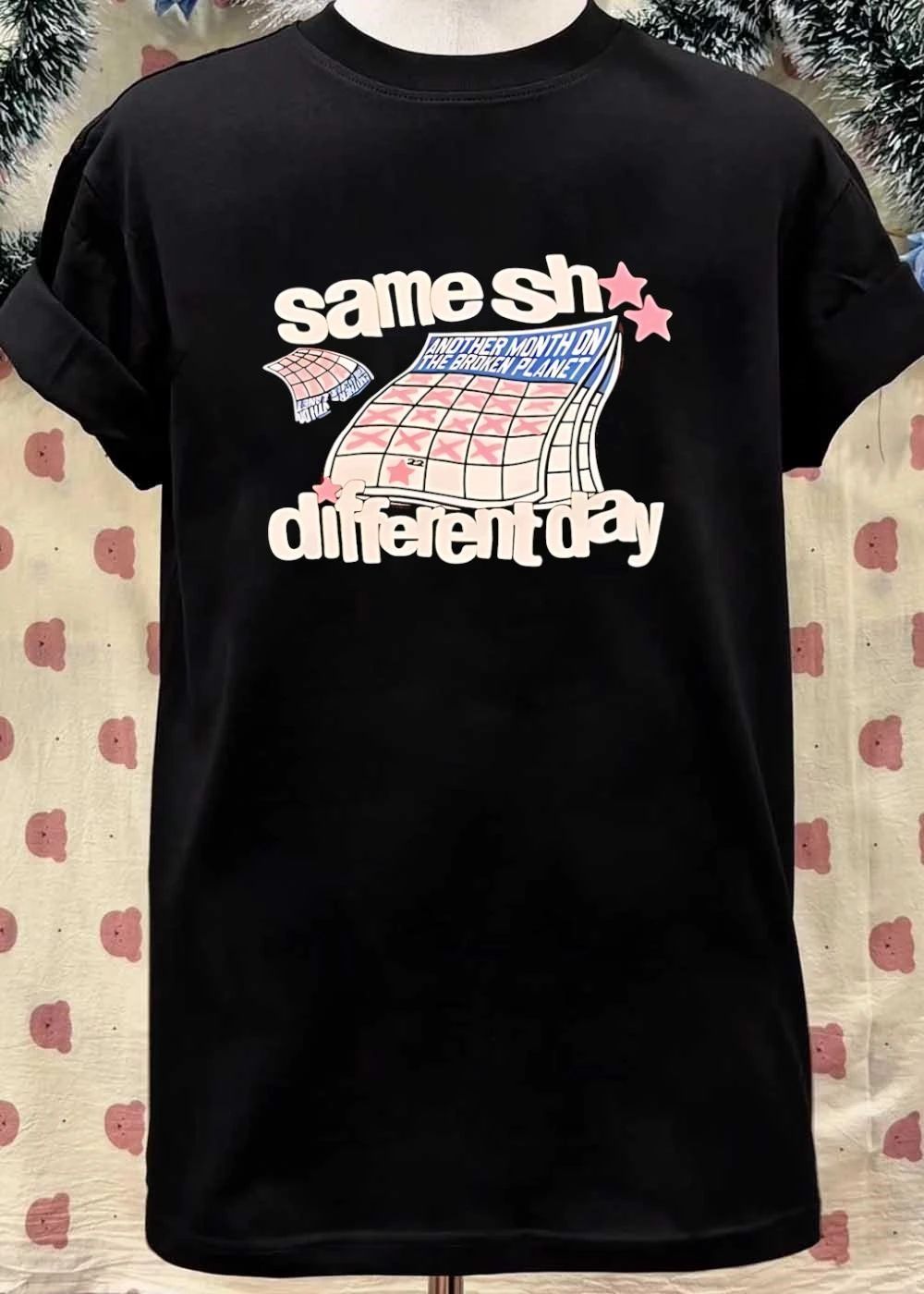 Same Sh Different Day Broken Planet Calendar T-Shirt