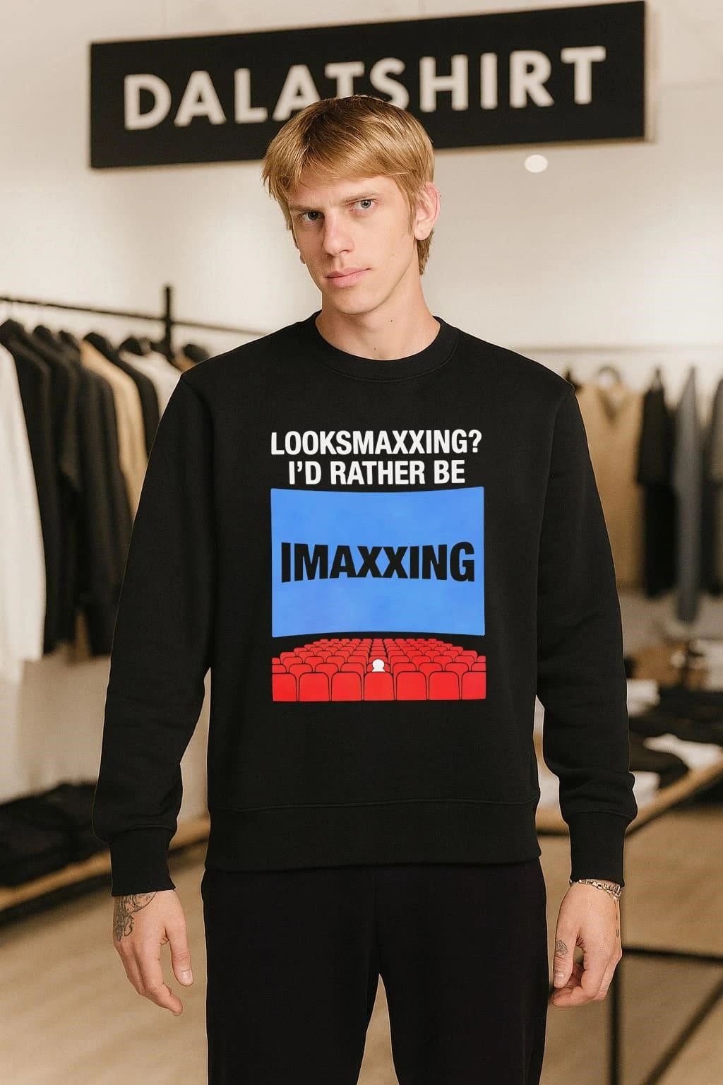Looksmaxxing I’d Rather Be Imaxxing Movie Theater Cinema shirt