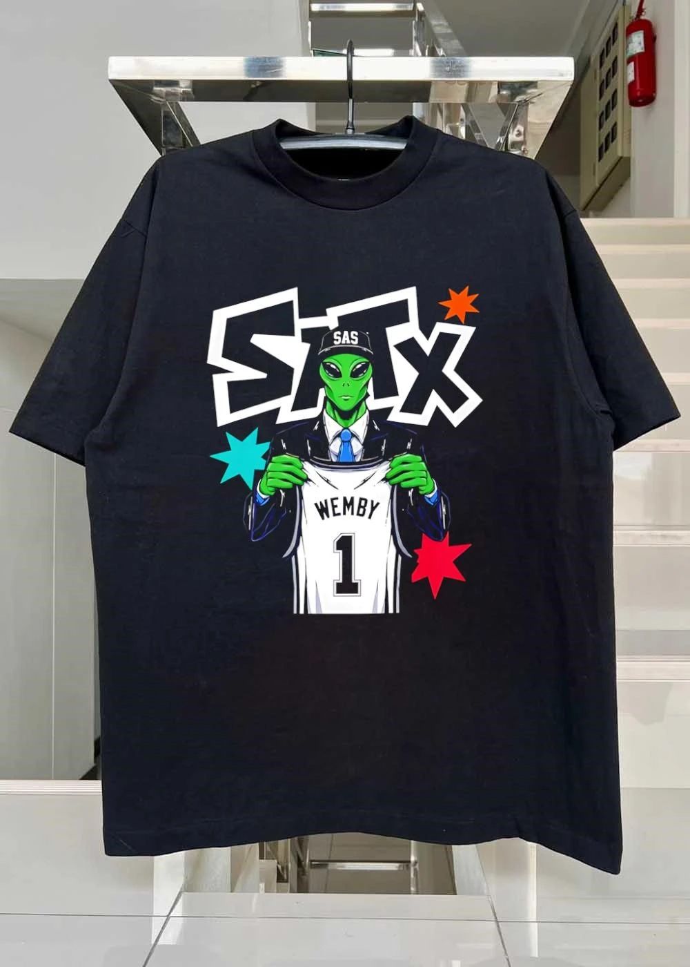 SATX SAS Wemby 1 Alien Suit Holding Jersey shirt