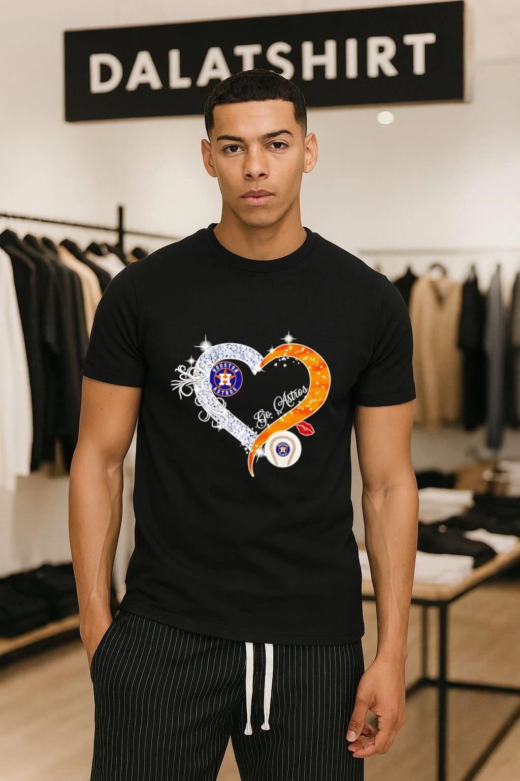 Houston Astros heart diamonds and baseball shirt