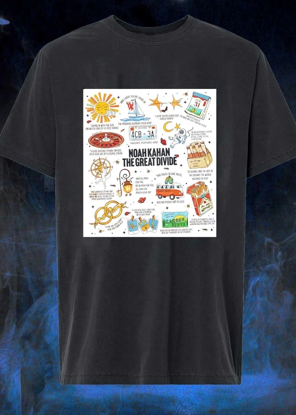 Noah Kahan The Great Divide Garden State Lyric Doodle shirt