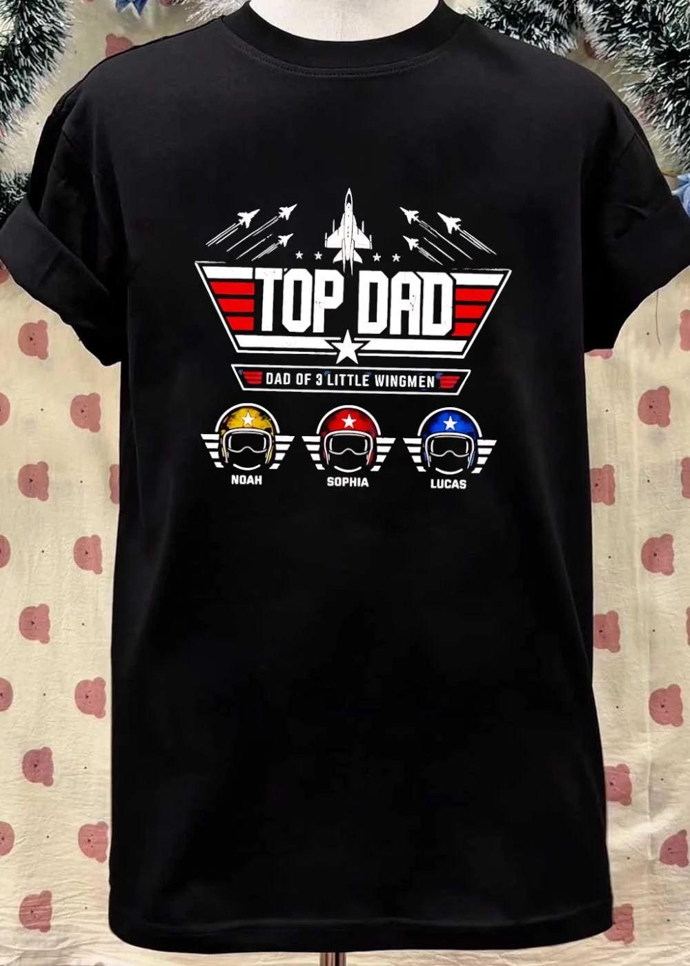 Dad Dad Of 3 Little Wingmen Jet Pilot Helmets Custom shirt
