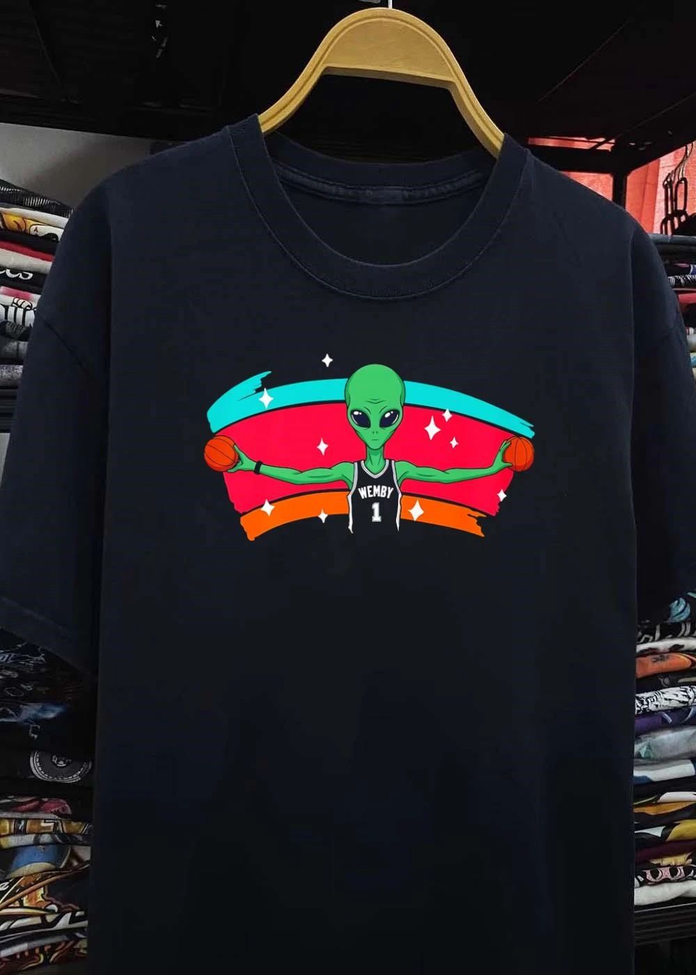 Wemby 1 Alien Basketball Jersey Cartoon shirt