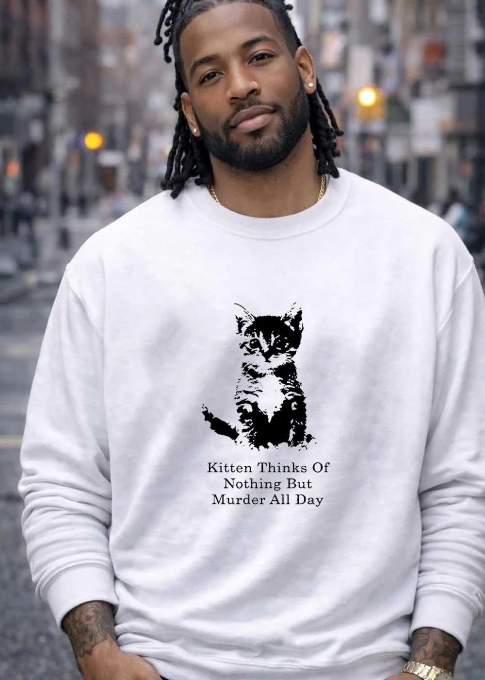 Kitten thinks of nothing but murder all day shirt