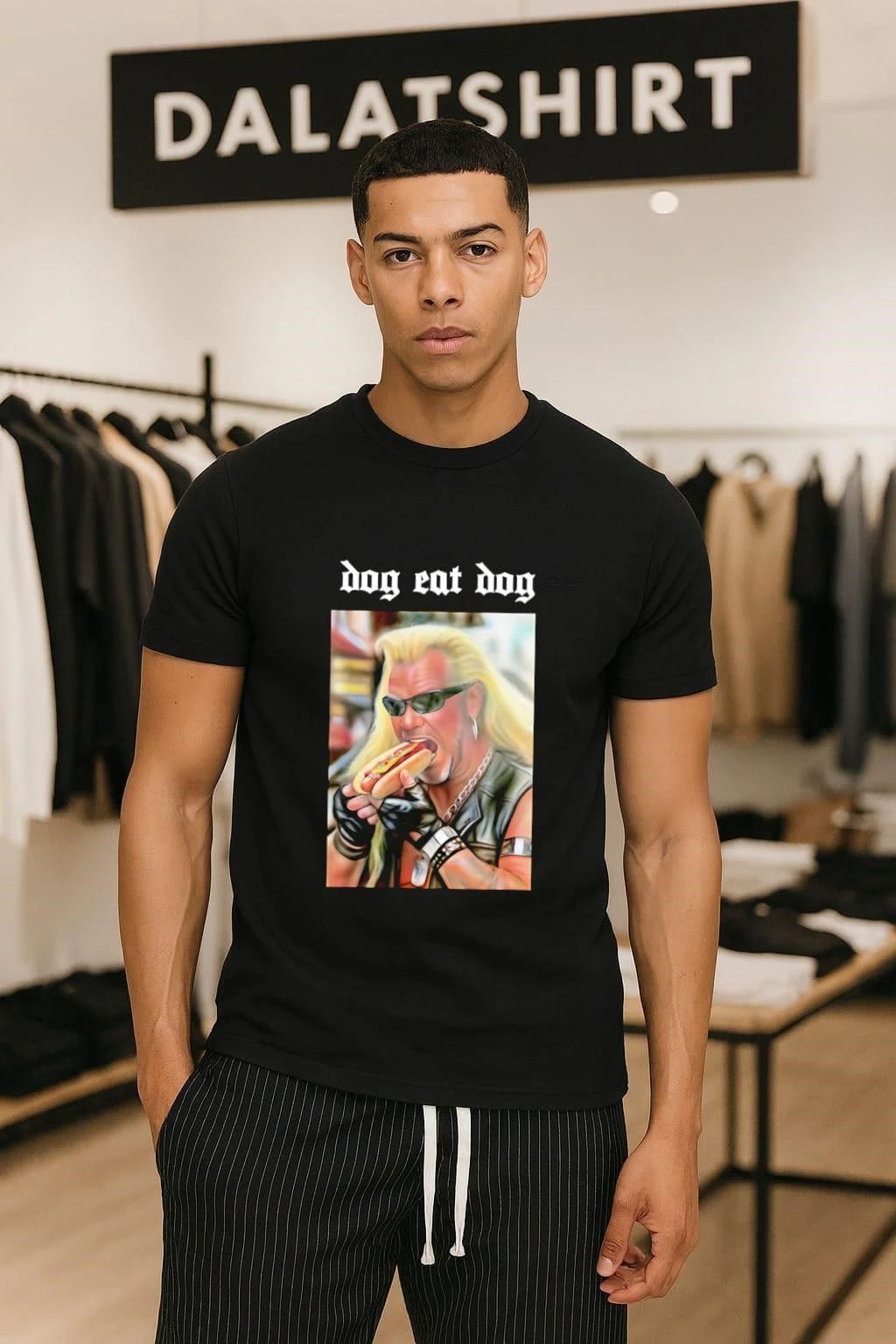 Dog Eat Dog Man Eating Hot Dog shirt