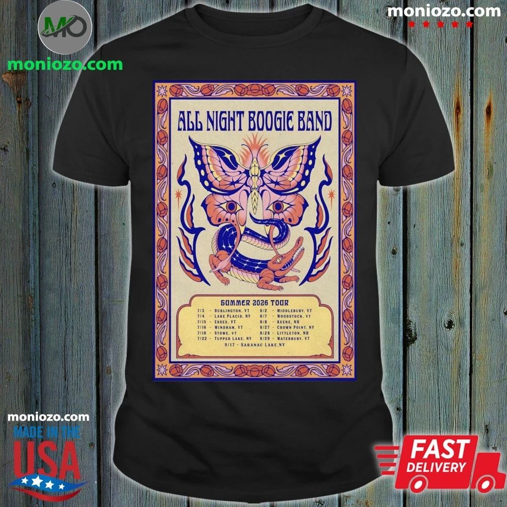 Original All Night Boogie Band Tour Summer 2026 Poster Shirt