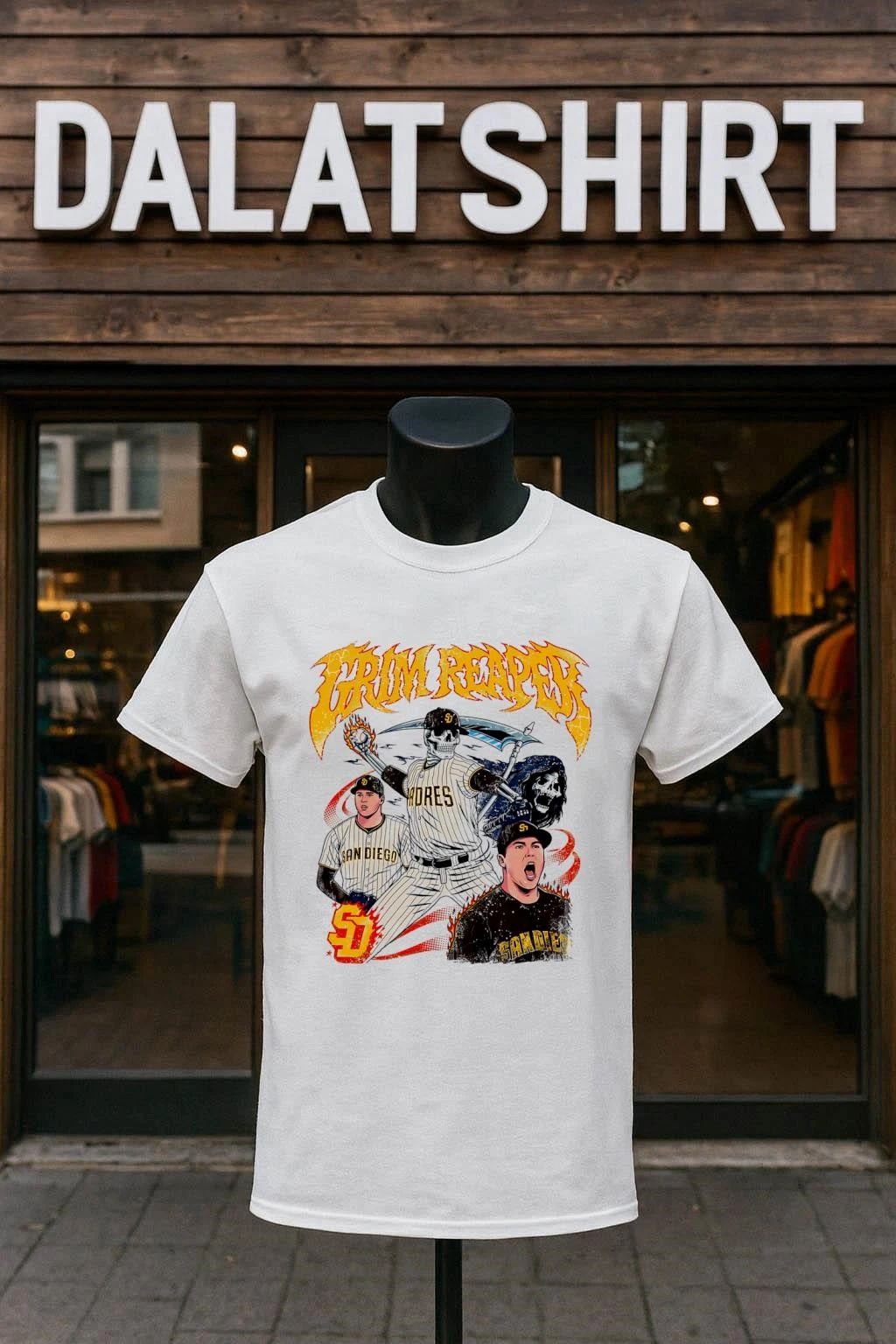 San Diego Padres Grim Reaper Baseball Skeleton shirt