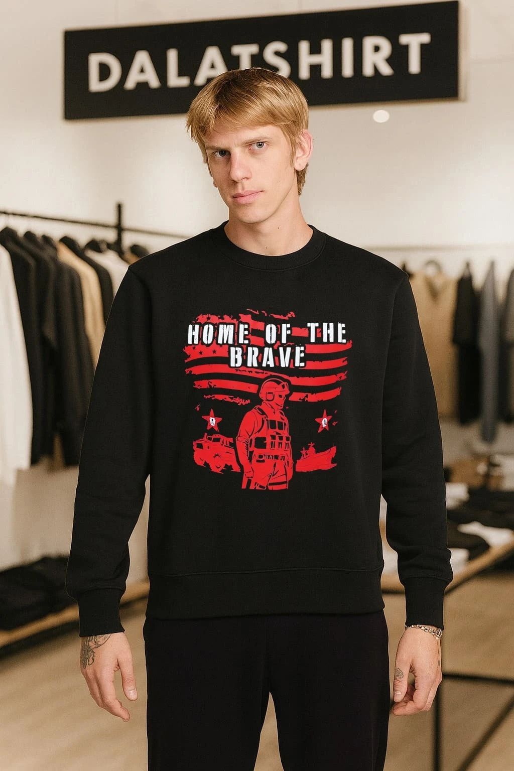 Home Of The Brave Soldier Military US Flag shirt