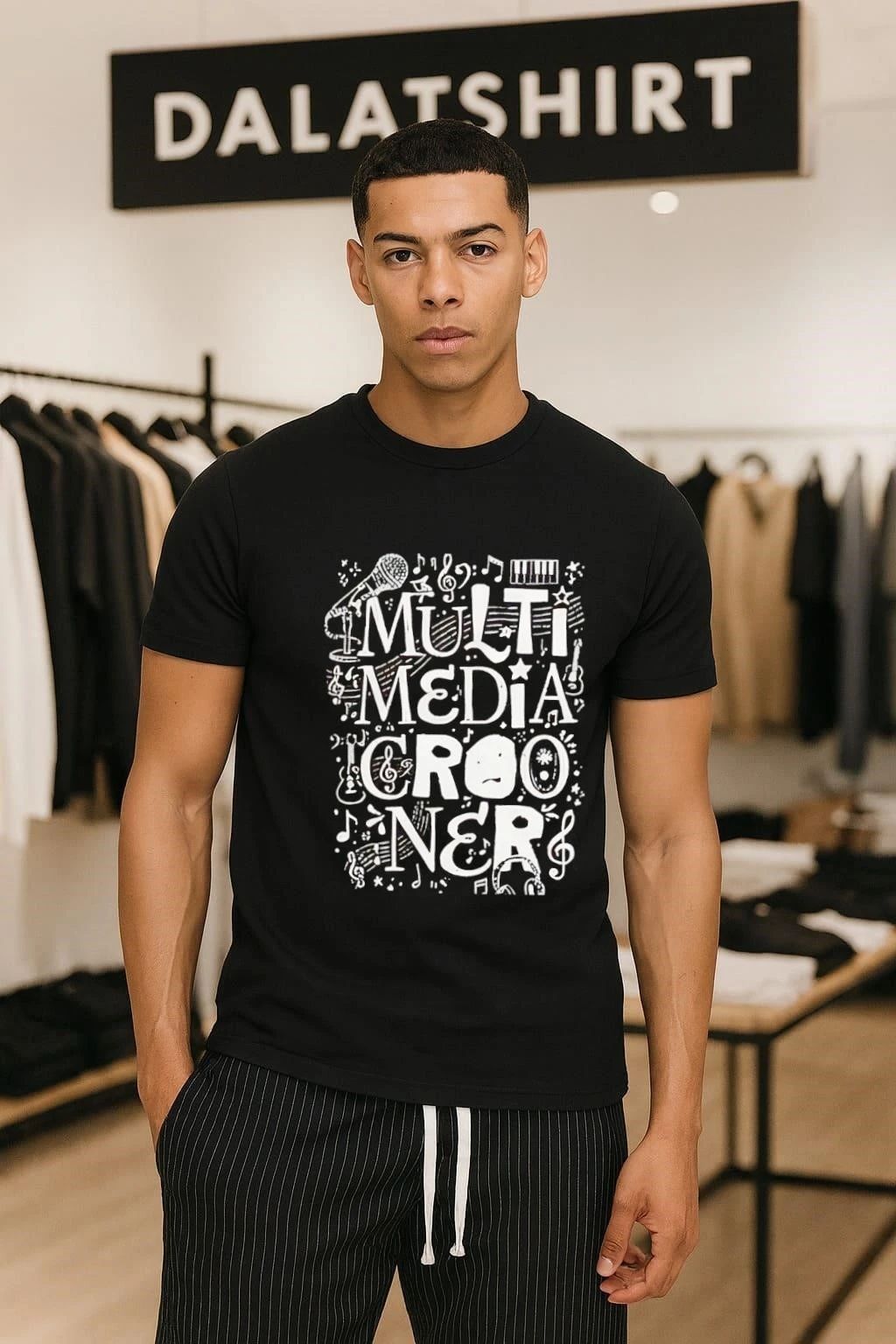 Multimedia Crooner Music Design T-Shirt