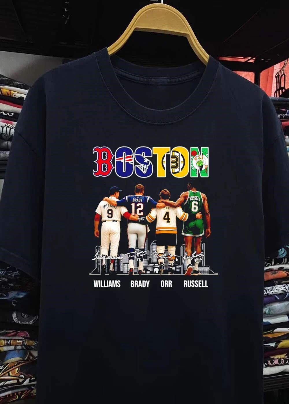 Boston Team Logos Williams Brady Orr Russell T-Shirt