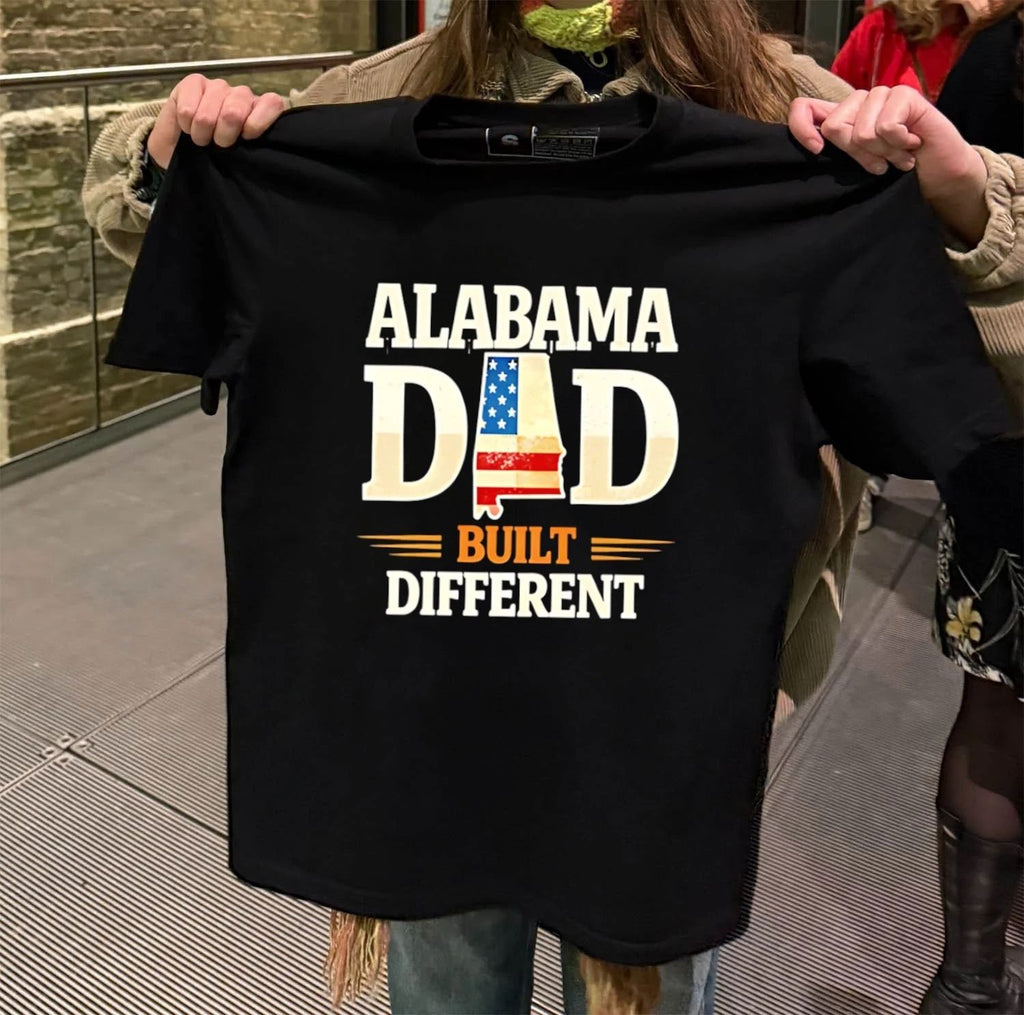 Alabama Dad Built Different Flag US Shape shirt