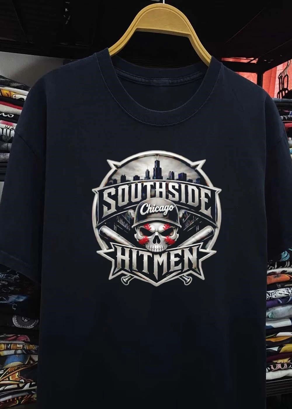 Southside Chicago Hitmen Skull Baseball Bats City Skyline shirt