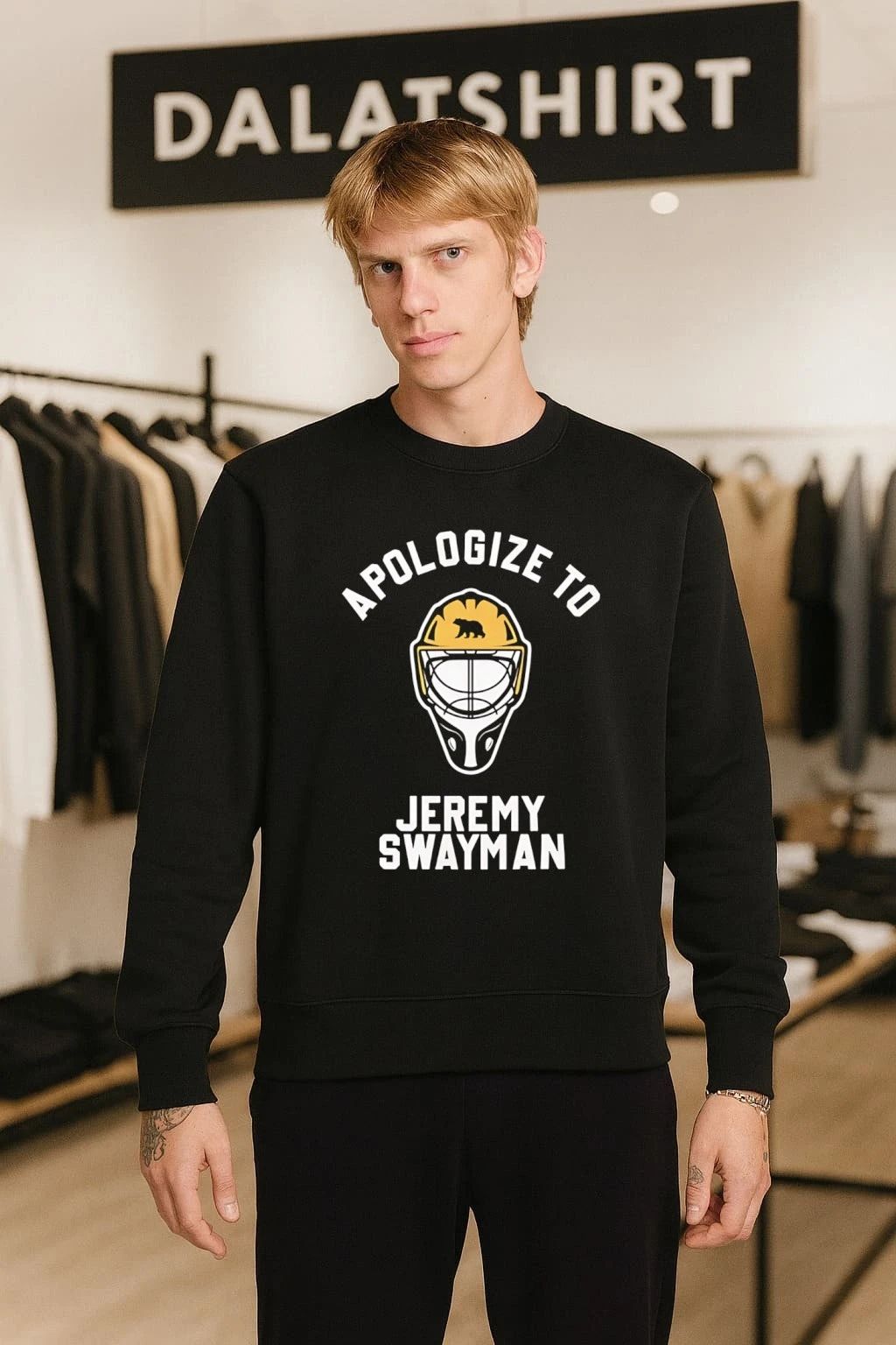 Apologize To Jeremy Swayman Boston Hockey Goal Mask shirt