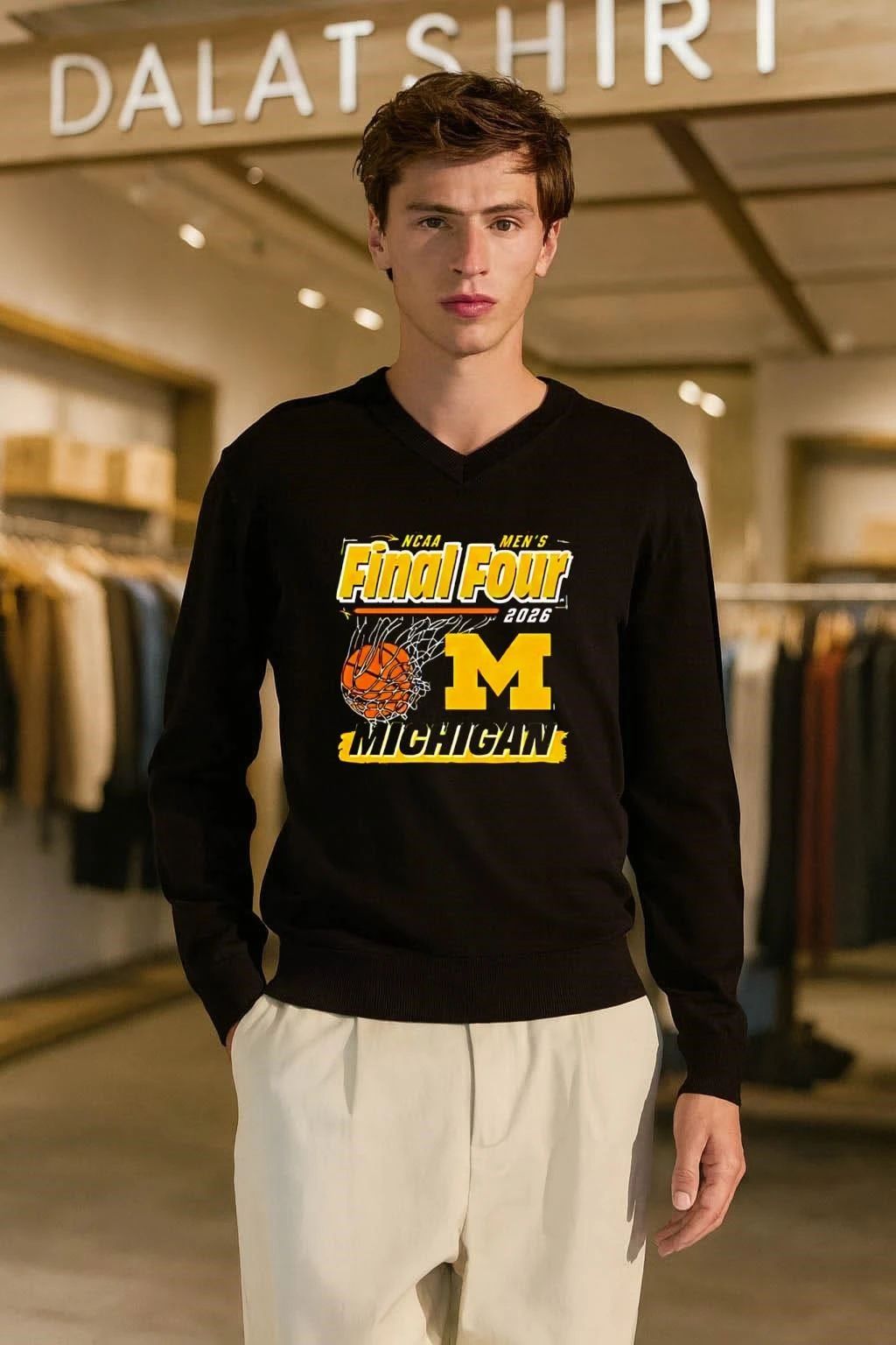 Michigan wolverines mens basketball final four ball swish ncaa basketball shirt