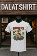 Dingers Jesus Hitting Baseball With Flaming Bat Church Background shirt