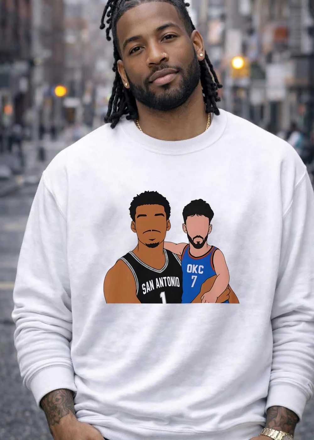 San Antonio 1 Victor Wembanyama OKC 7 Chet Holmgren Basketball shirt