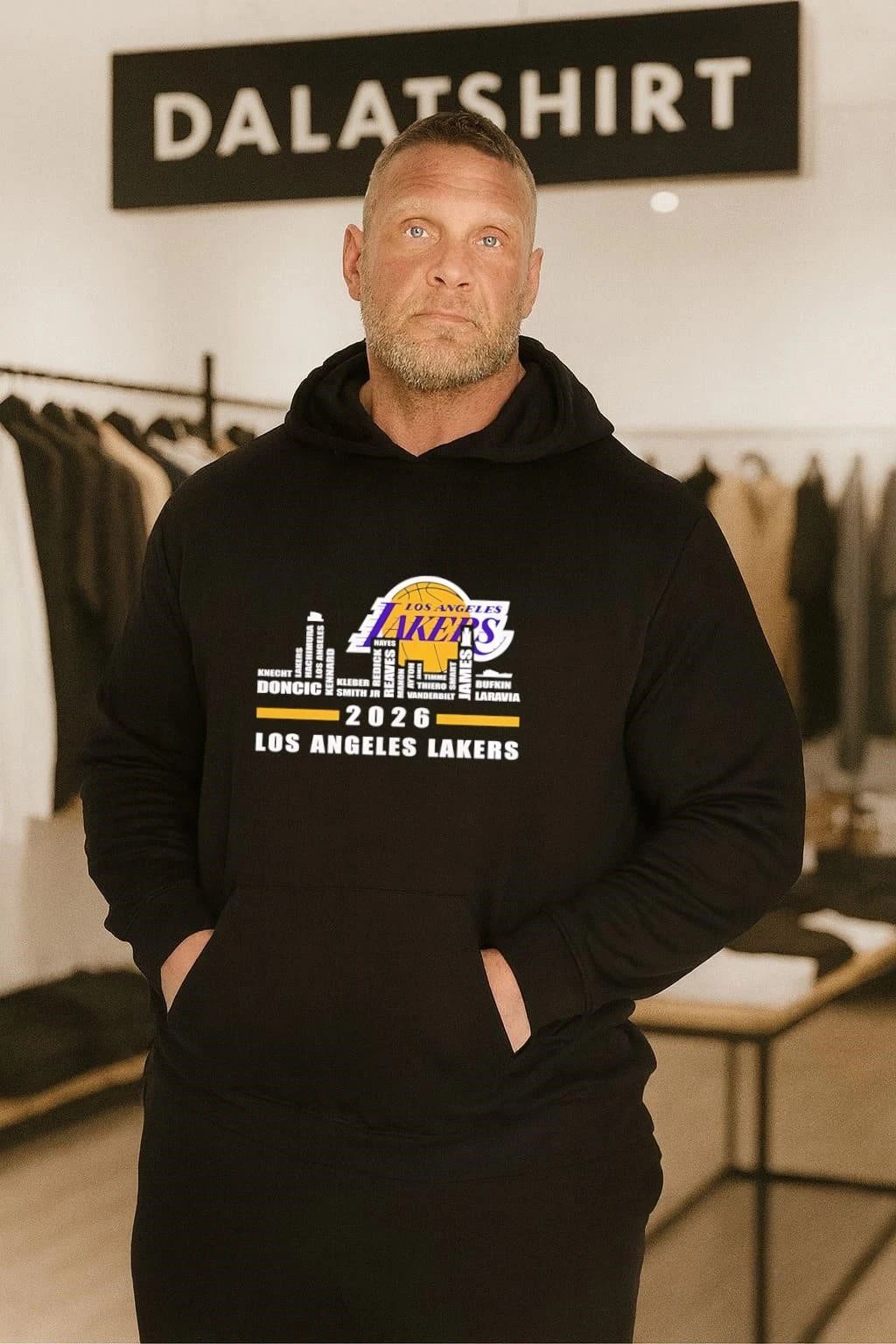Los Angeles Lakers 2026 logo name players skyline shirt