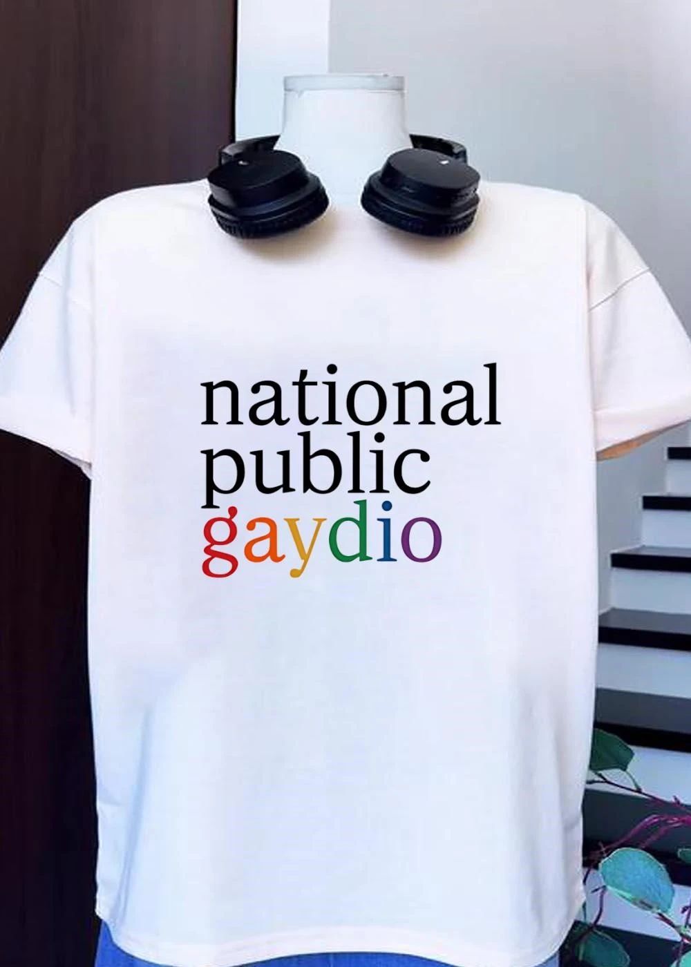 National Public Gaydio LGBTQ+ Pride Rainbow NPR Parody Funny Pride Month 2026 Shirt