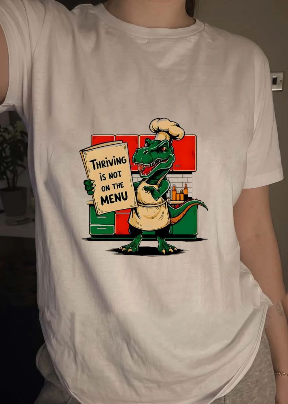 Thriving Is Not On The Menu Dinosaur Chef shirt