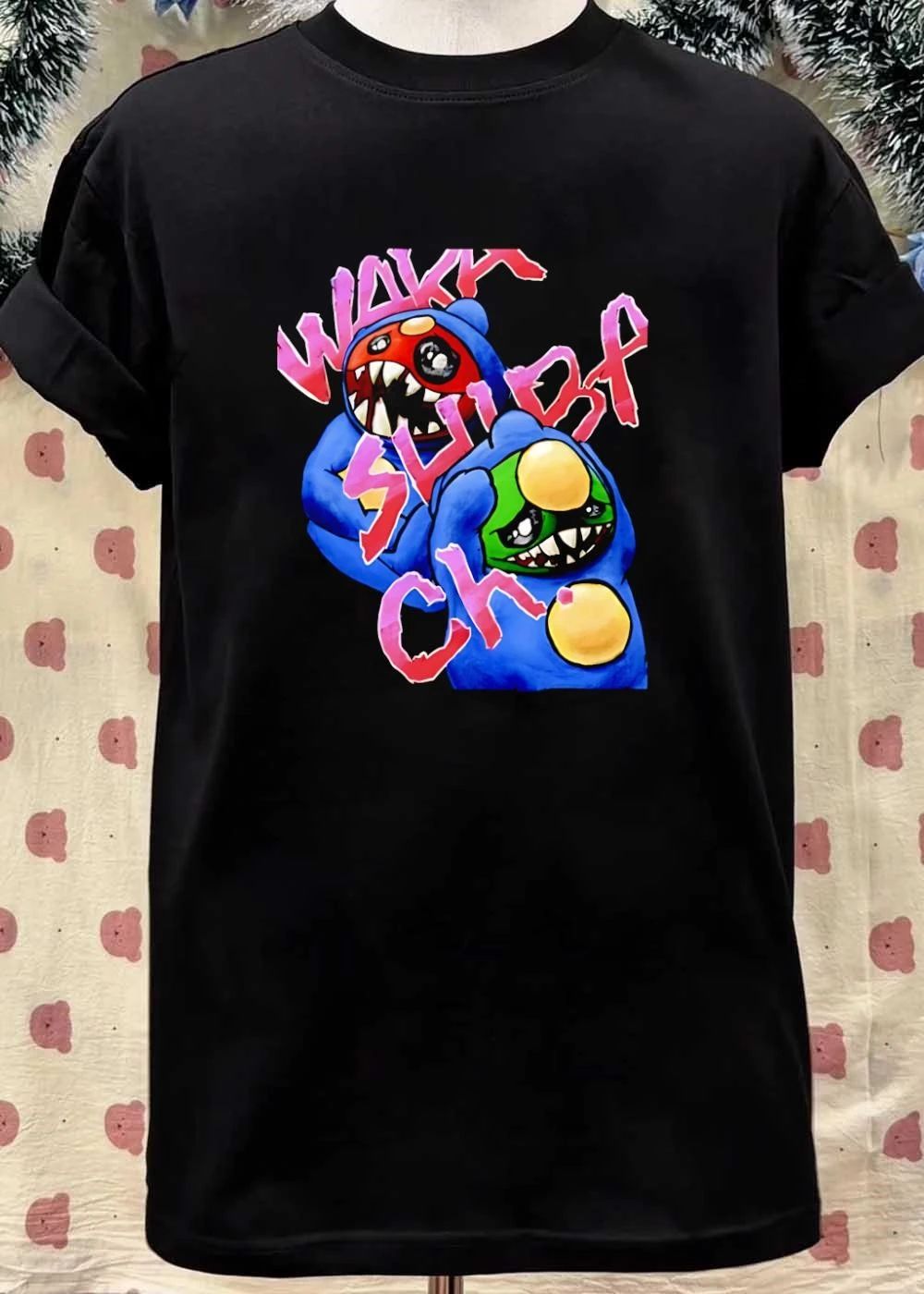 Wakk Slurp Ch Graffiti Red And Green Creepy Cute Monsters T-Shirt