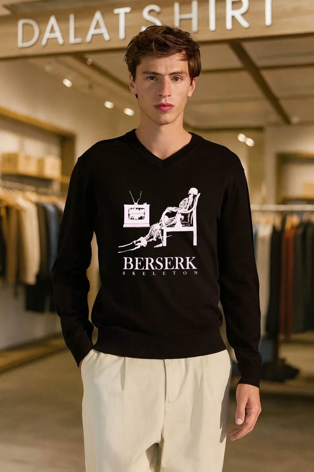 Berserk Skeleton Watching TV Skeleton shirt