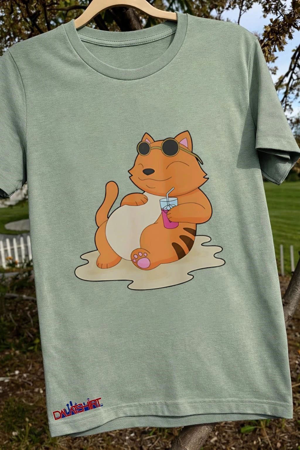 Cat Beach Beverage Summer cute shirt