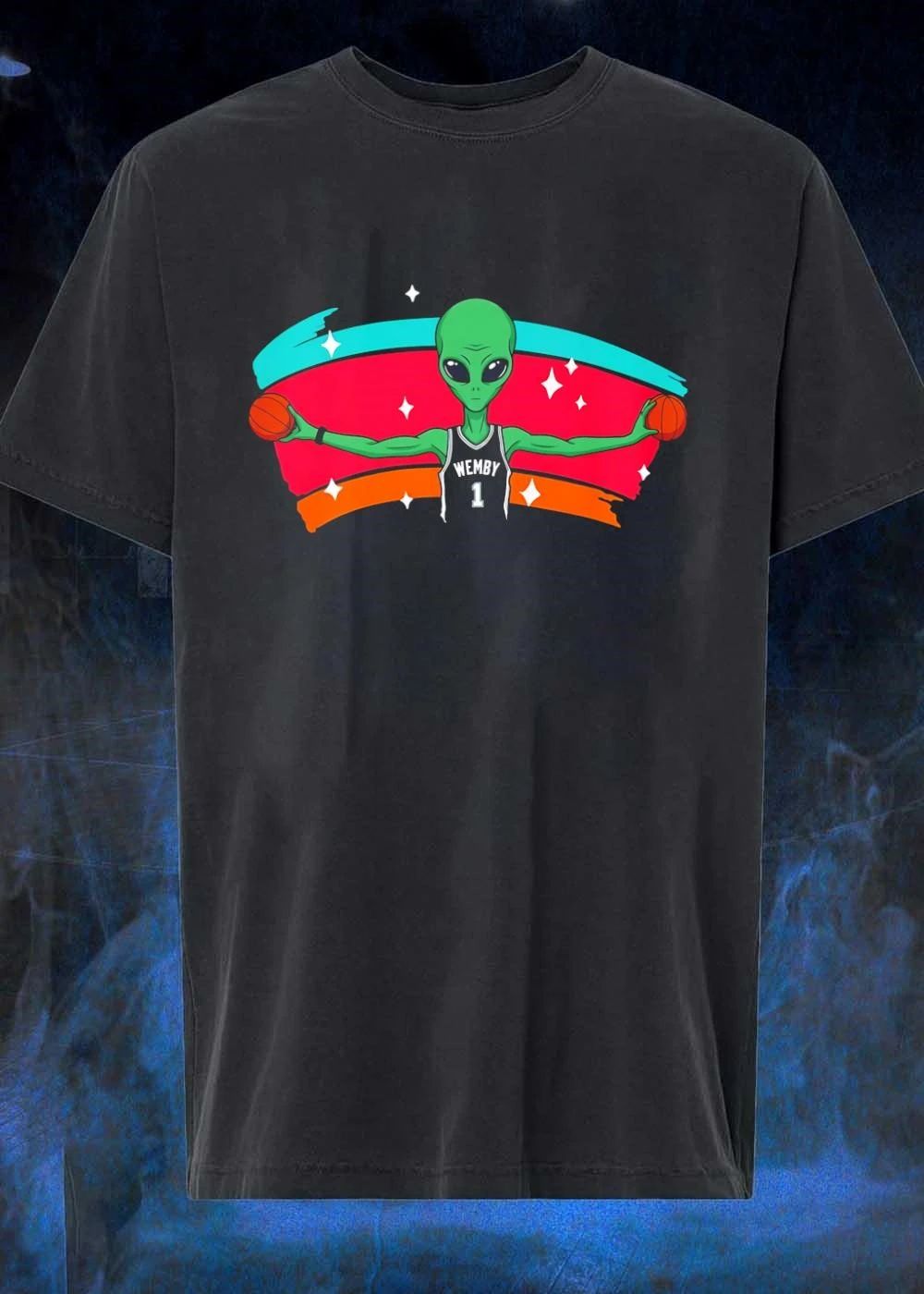 Wemby 1 Alien Basketball Jersey Cartoon shirt